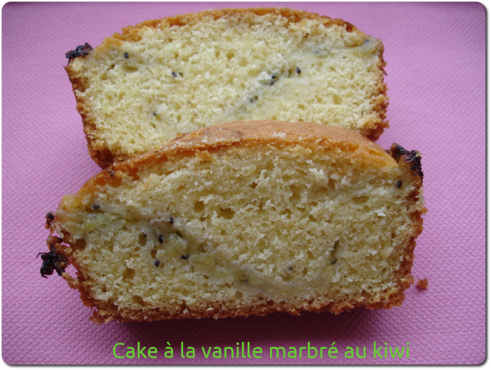 Cake à la vanille marbré au kiwi